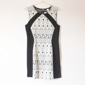 H&M Divided Black White Aztec Tribal Print Dress